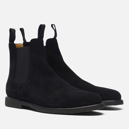 Мужские ботинки Common Projects Chelsea Classic Waxed Suede, цвет чёрный