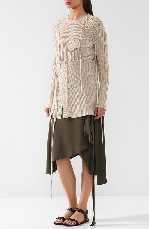 Однотонный вязаный пуловер с круглым вырезом JW Anderson 3