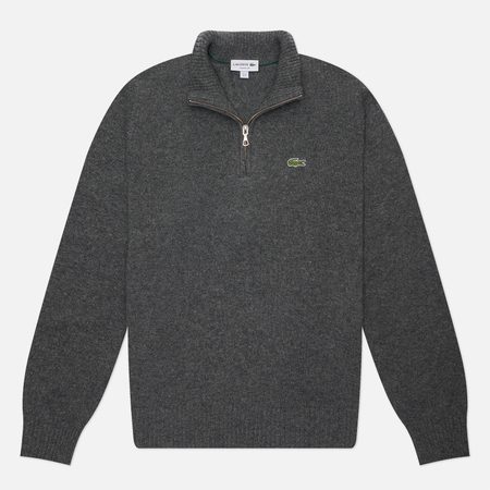 Мужской свитер Lacoste Zipped High Neck Carded Wool, цвет серый