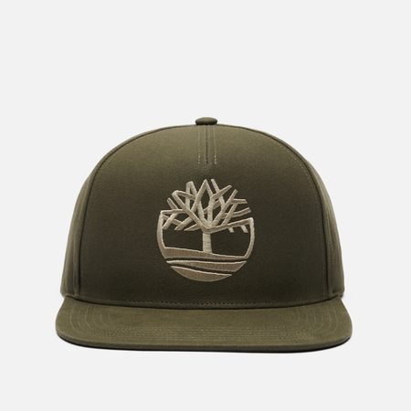 Кепка Timberland Flat Brim Baseball, цвет оливковый