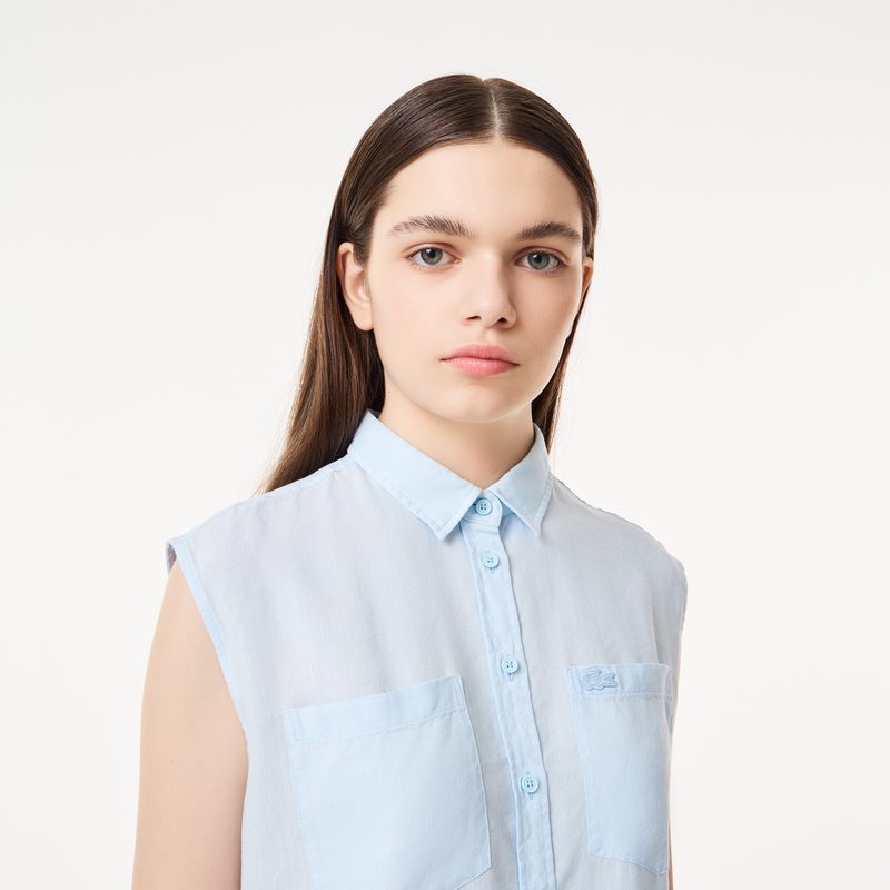 Женская рубашка Lacoste из льна и тенселя 3