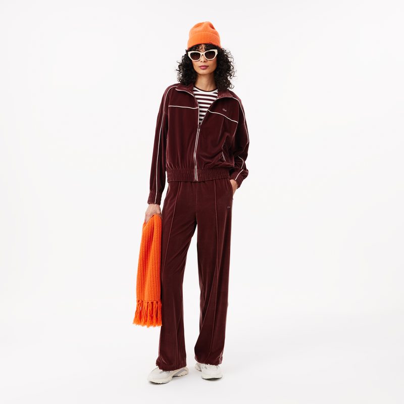 Женская велюровая толстовка Lacoste оверсайз на молнии 4