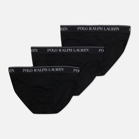 Комплект мужских трусов Polo Ralph Lauren BCI Cotton/Elastane Low Rise Brief 3-Pack, цвет чёрный