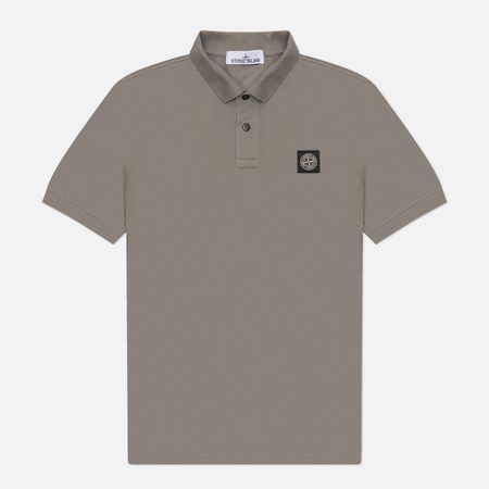 Мужское поло Stone Island Compass Patch Slim, цвет серый