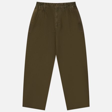 Мужские брюки thisisneverthat Double Pleated Wide, цвет оливковый