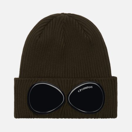 Шапка C.P. Company Cotton Goggle Lenses, цвет оливковый