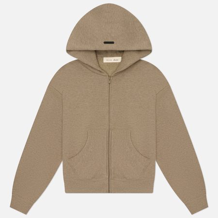 Женская толстовка Fear of God ESSENTIALS Classic Full-Zip Hoodie, цвет бежевый