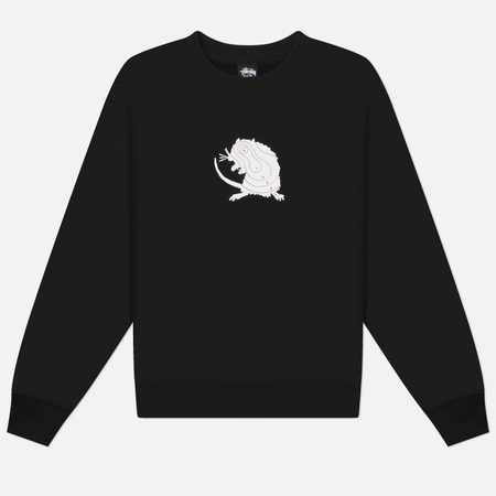 Мужская толстовка Stussy Long Range Crew, цвет чёрный