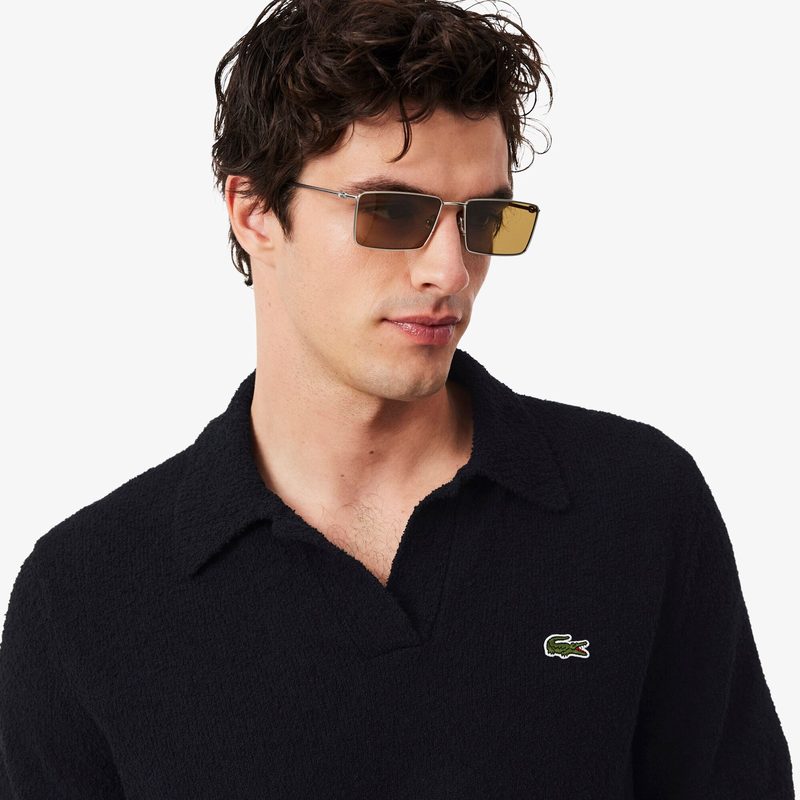 Мужское вязанное поло Lacoste классического кроя 2