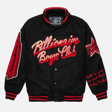Мужская куртка бомбер Billionaire Boys Club Script OG Varsity, цвет чёрный