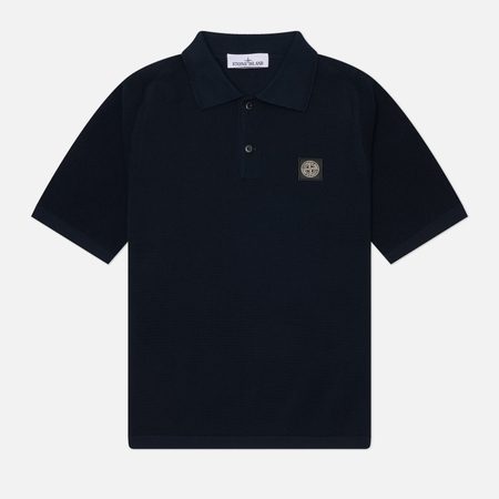 Мужское поло Stone Island Micro Stitch Soft Organic Cotton, цвет синий