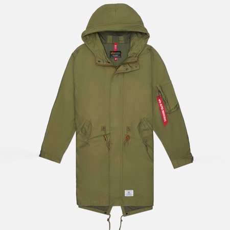 Мужская куртка парка Alpha Industries Fishtail Gen II, цвет оливковый