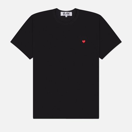 Мужская футболка Comme des Garcons Play Small Heart Emblem, цвет чёрный