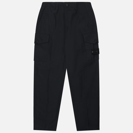 Мужские брюки Stone Island Ghost Piece Cargo Regular, цвет чёрный