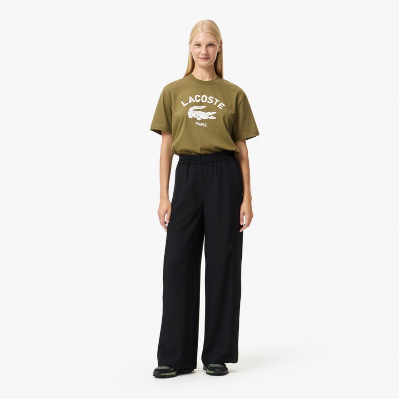 Женские высокие прямые брюки Lacoste свободного кроя
