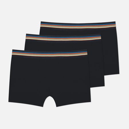 Комплект мужских трусов Paul Smith Organic Cotton Signature Stripe Band Boxer Briefs 3-Pack, цвет чёрный
