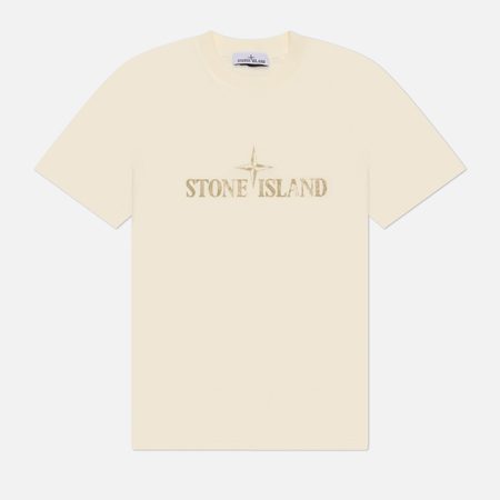 Мужская футболка Stone Island Institutional Two, цвет бежевый