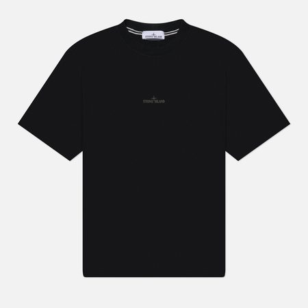 Мужская футболка Stone Island Combed Organic Cotton Jersey Logo Printed, цвет чёрный