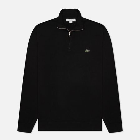 Мужской свитер Lacoste Embroidered Crocodile Half-Zip, цвет чёрный