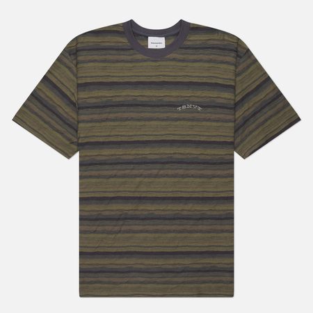 Мужская футболка thisisneverthat Wave Jacquard, цвет оливковый