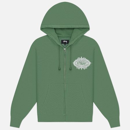 Мужская толстовка Stussy Mantra Zip Hoodie, цвет зелёный