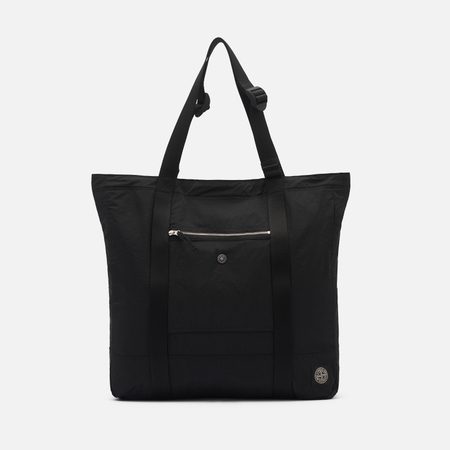 Сумка Stone Island Coated Nylon Metal In Econyl Tote, цвет чёрный