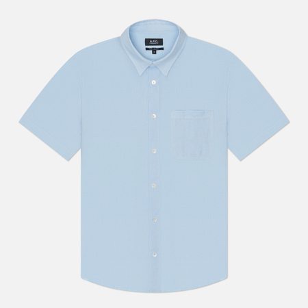 Мужская рубашка A.P.C. Bellini Logo, цвет голубой