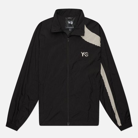 Мужская куртка ветровка Y-3 Raw Edge 3 Stripes Nylon Shell, цвет чёрный