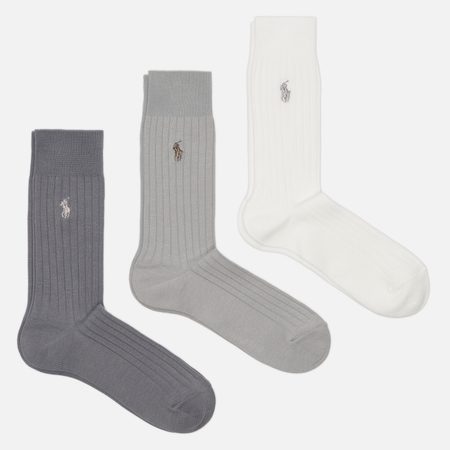 Комплект носков Polo Ralph Lauren Egyptian Cotton Rib Crew 3-Pack, цвет комбинированный