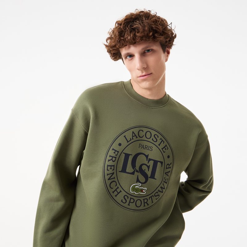 Мужской флисовый свитшот Lacoste свободного кроя 5