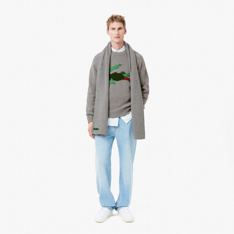 Мужской шерстяной свитер Lacoste с круглым вырезом 4
