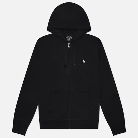 Мужская толстовка Polo Ralph Lauren Double-Knit Full-Zip Hoodie, цвет чёрный