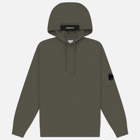 Мужская толстовка C.P. Company Diagonal Raised Fleece Lens Regular Fit Hoodie, цвет серый