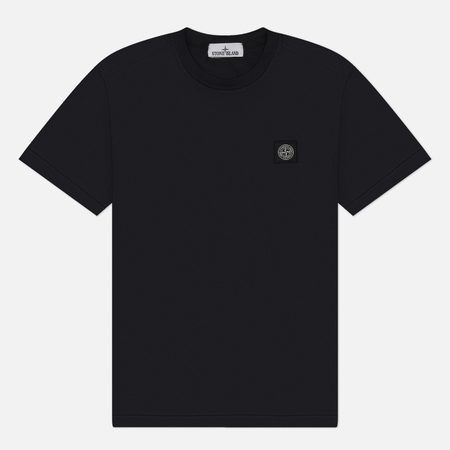 Мужская футболка Stone Island 60/2 Cotton Jersey Compass Patch, цвет чёрный