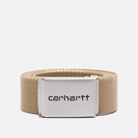 Ремень Carhartt WIP Clip Chrome, цвет бежевый