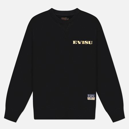 Мужская толстовка Evisu Seagull Brocade Applique Relax Fit, цвет чёрный