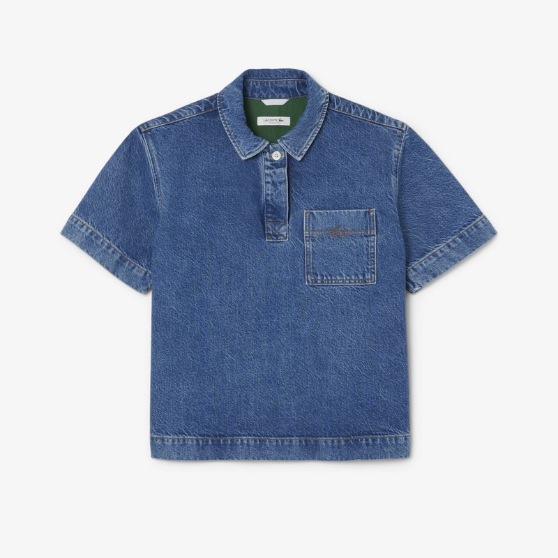 Женская рубашка-поло Lacoste свободного кроя из огранического хлопка 5