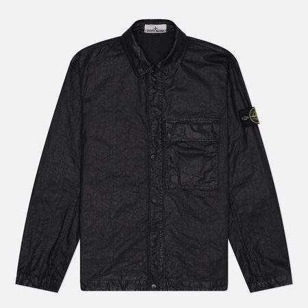 Мужская рубашка Stone Island Organic-Look Nylon Panama-TC, цвет чёрный