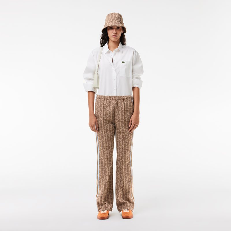 Женские расклешенные спортивные брюки Lacoste с монограммой 3