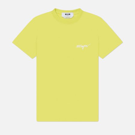 Женская футболка MSGM Italics Logo, цвет зелёный
