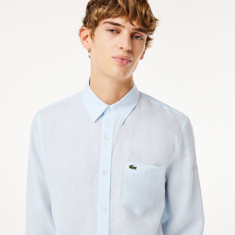 Мужская льняная рубашка Lacoste стандартного кроя 5