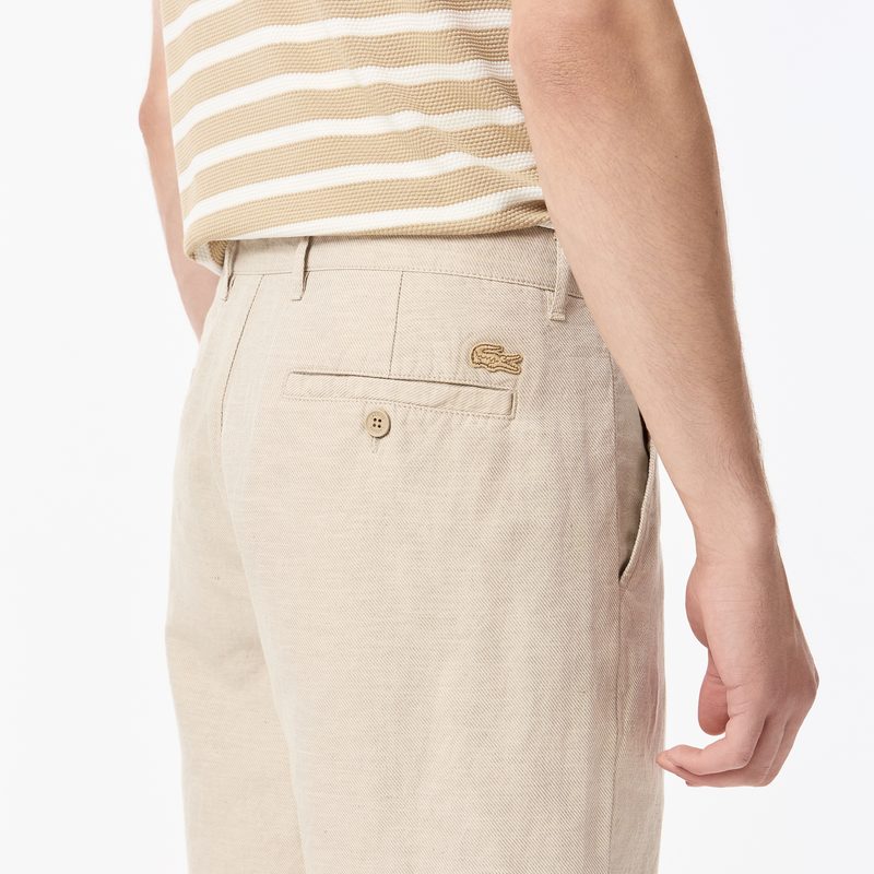 Мужские шорты Lacoste из смеси хлопка и льна 4