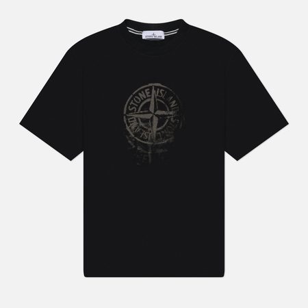 Мужская футболка Stone Island Reflective One Print, цвет чёрный