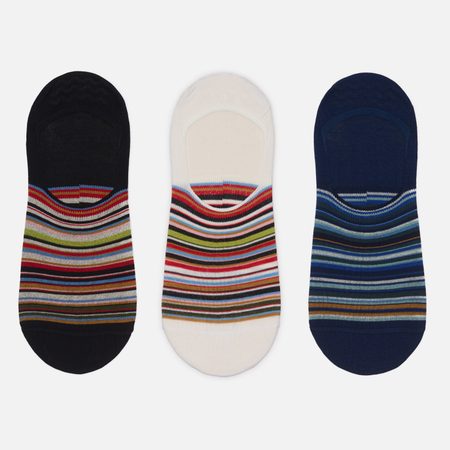 Комплект носков Paul Smith Mixed Signature Stripe Loafer 3-Pack, цвет комбинированный