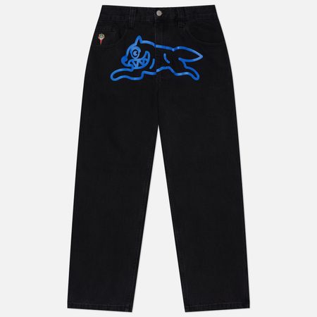 Мужские джинсы ICECREAM Running Dog Double Scoop Denim, цвет чёрный