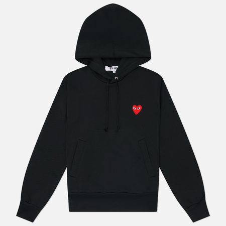 Женская толстовка Comme des Garcons Play Smalll Heart Hoodie, цвет чёрный