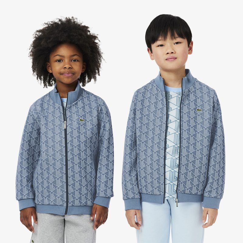 Детская толстовка Lacoste Paris Monogram с высоким воротом и застежкой-молнией