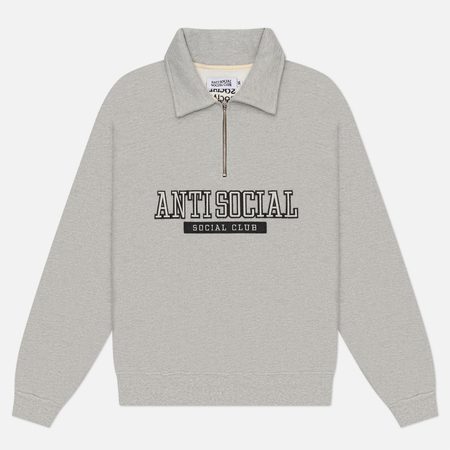 Мужская толстовка Anti Social Social Club Felt The Same Applique Quarter-Zip, цвет серый