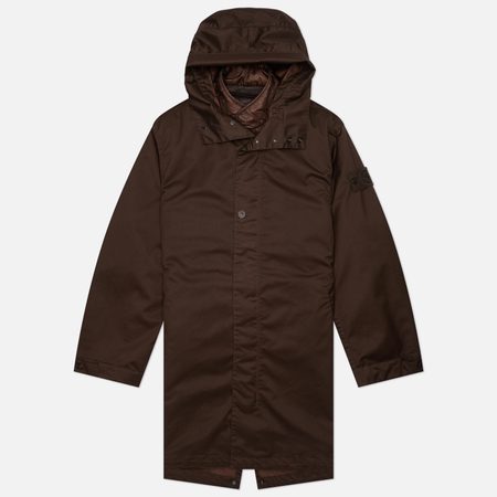 Мужская куртка парка Stone Island Performance Twill Wool-TC Ghost Piece, цвет коричневый