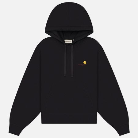 Женская толстовка Carhartt WIP W' Hooded American Script, цвет чёрный